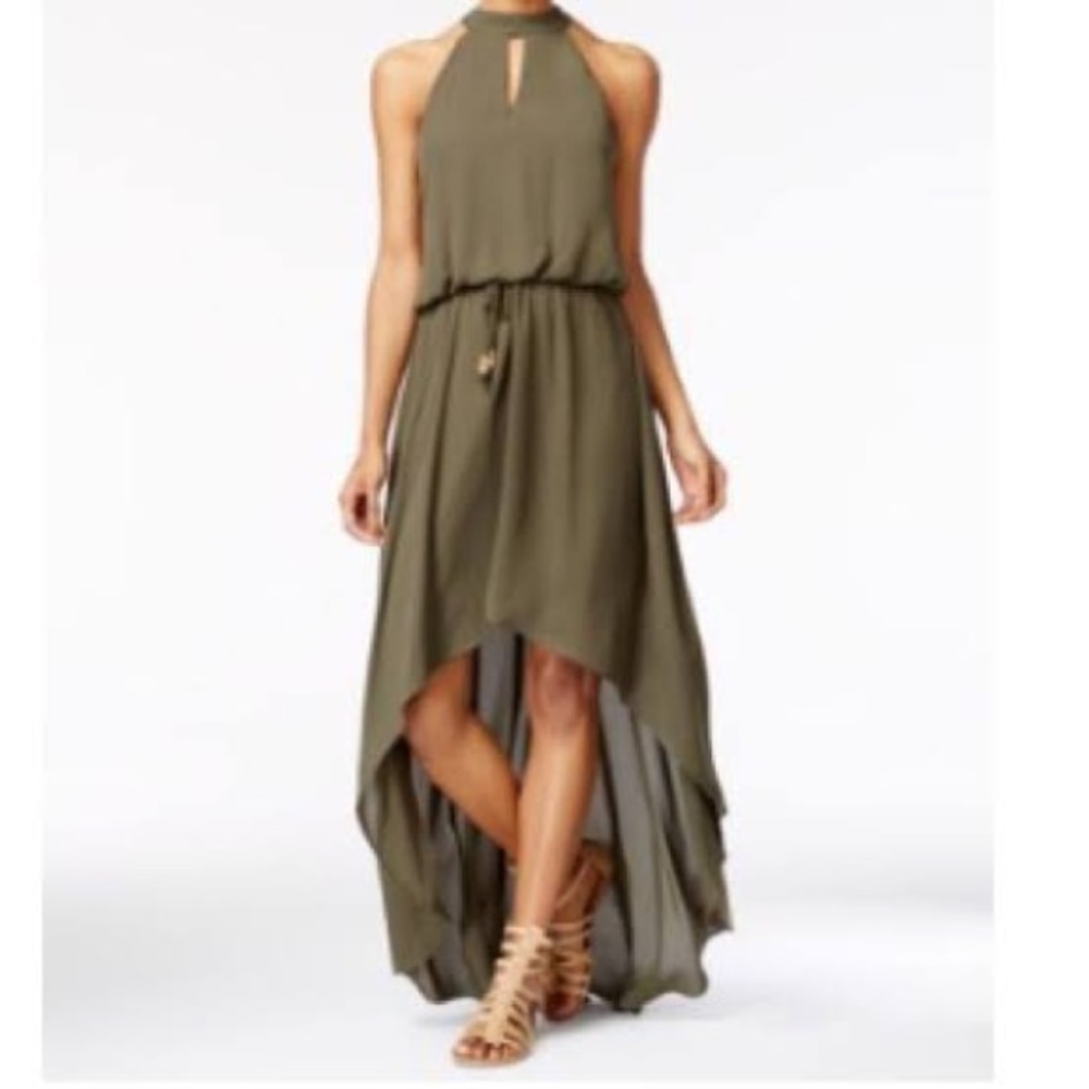 City Studio Green high low dress